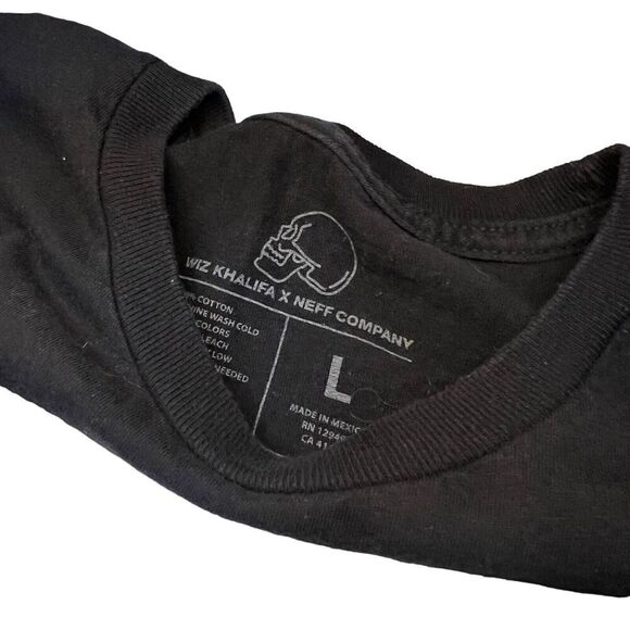 Rare Neff Wiz Khalifa Blacc Hollywood T-Shirt Size Large Skull Graphic - Picture 4 of 8